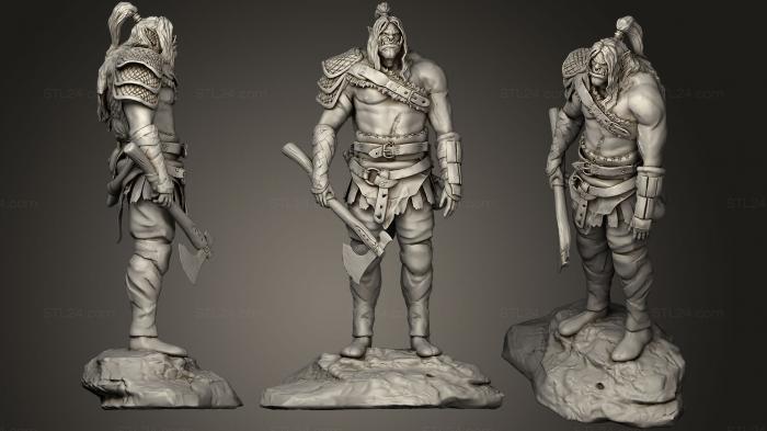 Figurines heroes, monsters and demons (Orc5 fixed Tribal, STKM_1071) 3D models for cnc